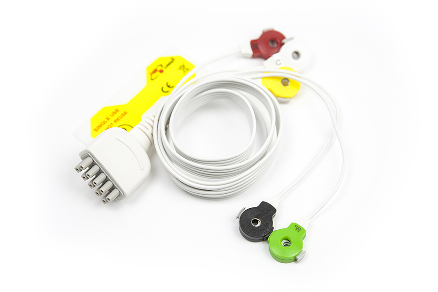 Five lead disposable ecg lead